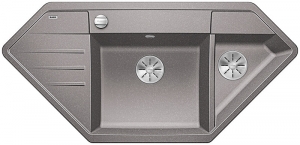 Blanco Lexa 9 E Silgranit PuraDur 2, Farbe alumetallic, InFino Ablauf, 524992