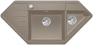 Blanco Lexa 9 E Silgranit PuraDur 2, Farbe tartufo, InFino Ablauf, 524997