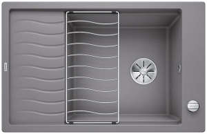 Blanco Elon XL 6 S-F Silgranit PuraDur 2, flchenbndig, Farbe alumetallic, InFino Ablauf, 524856