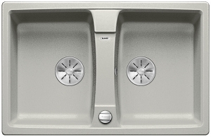 Blanco Lexa 8 Silgranit PuraDur 2, Farbe perlgrau, InFino Ablauf, 524953