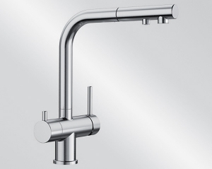 Blanco Fontas-S II Filter, Hochdruck Zugauslauf Schlauchbrause, Edelstahl finish, 525230