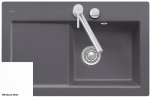 Villeroy & Boch Subway 45 flat, Farbe RW Stone White, Classicline, Becken rechts oder Becken links