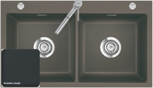 Systemceram KeraDomo MERA TWIN U/g in Schiefer (matt), geschliffene Oberseite, mit 5 Jahren Garantie