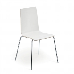 Naber Tablon Lilly 1, Gestell verchromt, Stuhl Laminat weiss