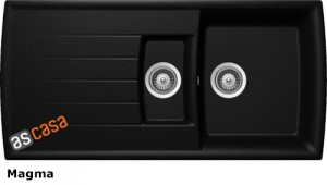 Schock Lotus D-150 A Einbau/Auflage, INKL. GLASSCHNEIDBRETT UND RESTESCHALE, Magma