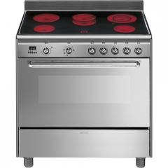 SMEG SCD90CMX9 Elektrostandherd, Edelstahl, 90 cm, Energieeffizienzklasse A, mit 5 Jahren Garantie!