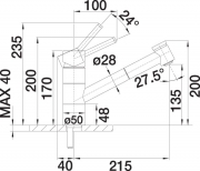 BLANCOTIVO-S Silgranit-Look, Niederdruck, Farbe anthrazit/chrom, 518425