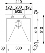 Franke Planar PPX 210-44, SlimTop, Flachrand, Edelstahl Glatt, mit Armaturenbank, 127.0197.857