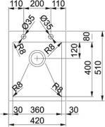 Franke Planar 8 PEX 210-42-A, mit Armaturenbank, SlimTop, Flachrand, 127.0197.888