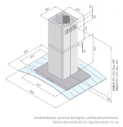 Silverline Infinity Isola 90 cm INBI 985.3 E Edelstahl Klarglas. Mit 5 Jahren Garantie!