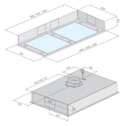 Silverline Vega 120 cm VGD 124.1 S Edelstahl Schwarzglas, ohne Motor. Mit 5 Jahren Garantie!