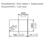 Schock Horizont D-100 A Einbau/Auflage, INKL. GLASSCHNEIDBRETT, Bronze