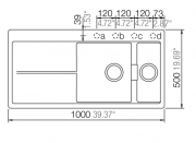 Schock Horizont D-150 A Einbau/Auflage, INKL. GLASSCHNEIDBRETT UND RESTESCHALE, Carbonium