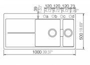 Schock Horizont D-150 U Unterbau, INKL. GLASSCHNEIDBRETT UND RESTESCHALE, Carbonium