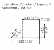Schock Signus D-100 L A Einbau/Auflage, INKL. GLASSCHNEIDBRETT, Magnolia