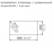 Schock Signus D-100 L U Unterbau, INKL. GLASSCHNEIDBRETT, Bronze