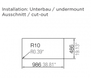 Schock Waterfall D-150 U Unterbau, INKL. GLASSCHNEIDBRETT UND RESTESCHALE, Bronze