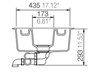 Schock Waterfall D-150 U Unterbau, INKL. GLASSCHNEIDBRETT UND RESTESCHALE, Polaris