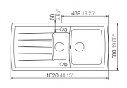 Schock Lotus D-150 A Einbau/Auflage, INKL. GLASSCHNEIDBRETT UND RESTESCHALE, Carbonium