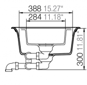 Schock Lotus D-150 U Unterbau, INKL. GLASSCHNEIDBRETT UND RESTESCHALE, Carbonium
