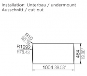 Schock Lotus D-150 U Unterbau, INKL. GLASSCHNEIDBRETT UND RESTESCHALE, Stone
