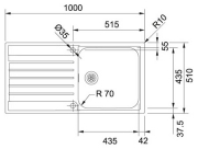 Franke Argos AGX 211-100 G SlimTop, Flachrand, Edelstahl Glatt, 127.0380.396