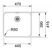 Franke Epos EOX 110-45 Edelstahl glatt (Dreh-Excenterventil) 122.0197.994