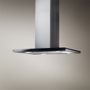 Elica Galaxy Island BLIX/A/90x45 Inselhaube, Edelstahl, Glas schwarz, PRF0017852B