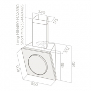 Elica Mini Om WH/F/55 Wandhaube, weies Glas, 61614584A