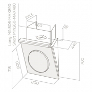 Elica OM Touch Screen BL/F/80 Wandhaube, Glas schwarz, 61612979/1. Mit 5 Jahren Garantie!