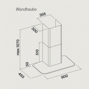 Falmec Vela NRS Wandhaube 90 cm, wei, mit 5 Jahren Garantie