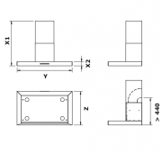 Gutmann Campo 05 I C Umluft Inselhaube, Edelstahl und Glas 100 cm, 05I1000C, Mit 5 Jahren Garantie!