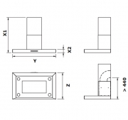 Gutmann Palma 10 W A Extern Wandhaube, Edelstahl 75 cm, mit LED-Beleuchtung, ohne Motor, 10W750A. Mit 5 Jahren Garantie!
