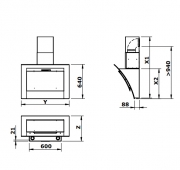 Gutmann Adelante 516 W C Abluft Wandhaube, Edelstahl und Glas 90 cm, mit Motor, ohne Turm, 516W900C. Mit 5 Jahren Garantie!