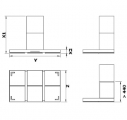 Gutmann Ocaso 08 W B Intern Wandhaube, Edelstahl und Glas, 90 cm, mit Motor, 08W900B. Mit 5 Jahren Garantie!