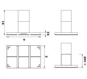 Gutmann Ocaso 08 I C Umluft Inselhaube, Edelstahl und Glas, 90 cm, mit Motor, 08I900C. Mit 5 Jahren Garantie!