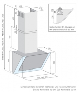 Silverline Pandora Deluxe Wandesse 60 cm PAW 685.1 WE Edelstahl/Glas Wei