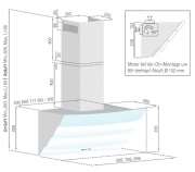 Silverline Kassiopeia Deluxe Wandesse 80 cm KSW 885.1 W Edelstahl/Glas Wei. Mit 5 Jahren Garantie!