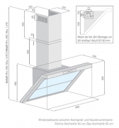 Silverline Titan Deluxe Wandesse 90 cm TAW 985.1 S Edelstahl/Glas Schwarz