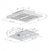 Silverline Vega AC Deckenhaube 100 cm VGUD 104.1 E Edelstahl. Mit 5 Jahren Garantie!