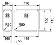Franke Epos EOX 110-45 -16 Kombi Edelstahl glatt 122.0198.004