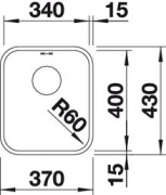 Blancosupra Set Supra 340-U/160-U Unterbausp�le Edelstahl B�rstfinish 60 cm, 519250