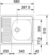 Franke Eurostar ETN 611-58 Einbausple mit Ablaufgarnitur, 101.0262.834