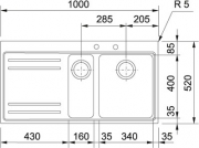 Franke Mythos MTX 251 Einbausp�le - SlimTop (Becken rechts), 127.0380.439