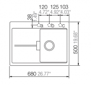 Schock Horizont D-100 S U Unterbau, INKL. GLASSCHNEIDBRETT, Stone