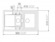 Schock Mono D-150 A Einbau/Auflage, Incl. GLASSCHNEIDBRETT, Puro