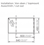 Schock Mono D-150 A Einbau/Auflage, Incl. GLASSCHNEIDBRETT, Magnolia