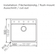 Schock Mono N-100 FB flchenbndig, INKL. GLASSCHNEIDBRETT UND RESTESCHALE, Bronze