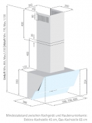 Silverline Zenith ZEW 653 SE Edelstahl/Schwarzglas Wandhaube, mit LED-Beleuchtung. Mit 5 Jahren Garantie!