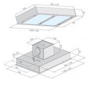 Silverline Vega Intern Premium VGID 104 W Edelstahl/Weiglas Deckenhaube. Mit 5 Jahren Garantie!